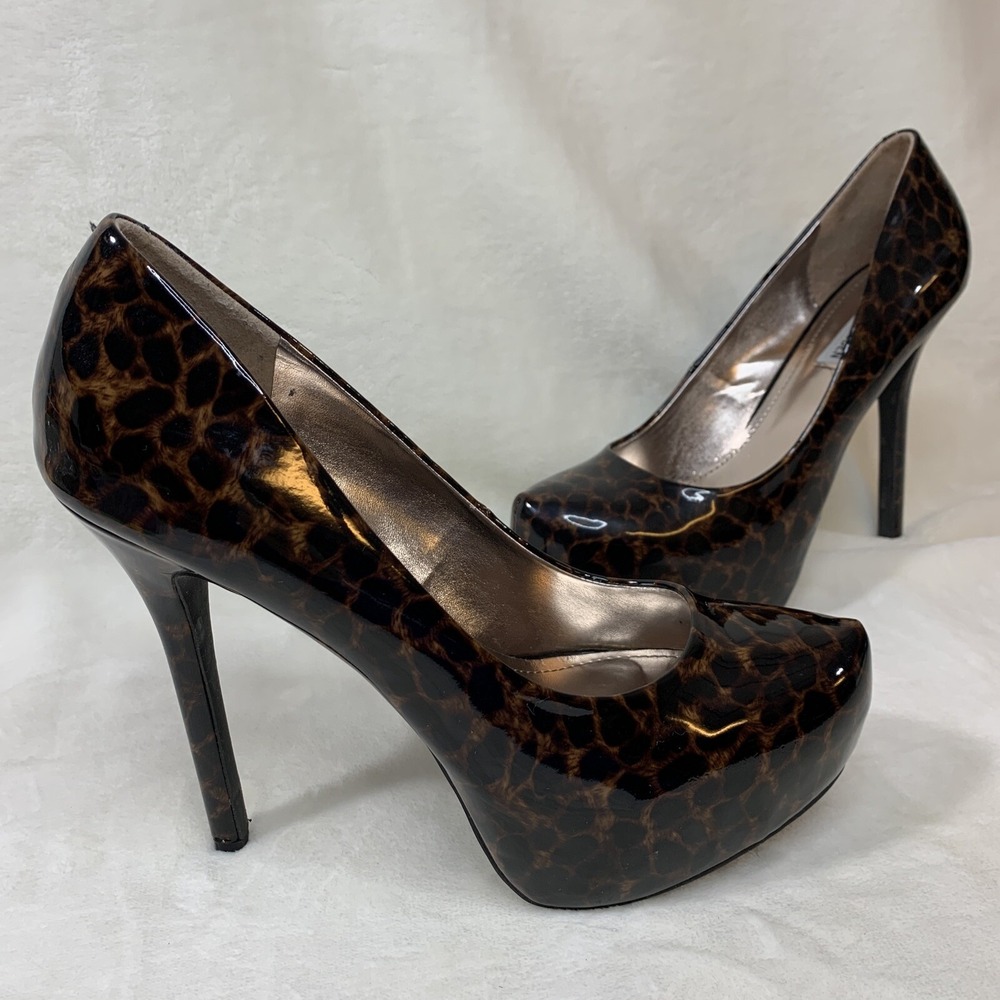 VTG Y2K 90s Animal Leopard Cheetah Print Chunky Heels Steve Madden Bratz‎ Sz 9